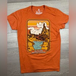 Disney Orange Big Thunder Mountain Railroad Tee large women orange